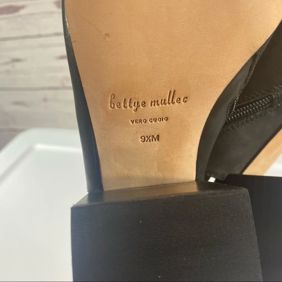 BETTYE Muller Nominee Zip black leather open heel Bootie Sz 9.5 - Picture 6 of 13